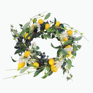 Bella Vita Artificial Floral Lemon And Blueberry Decorative Wreath
